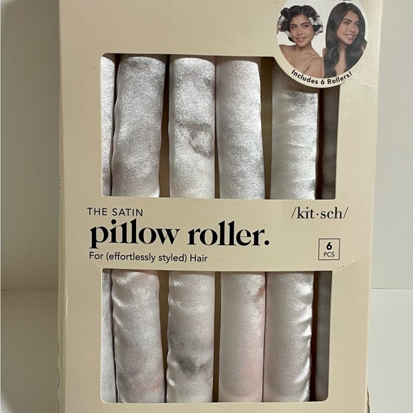 NWT Kitsch Satin Pillow Rollers - Soft Rollers for all hair types, 6pc Marble - Picture 5 of 11